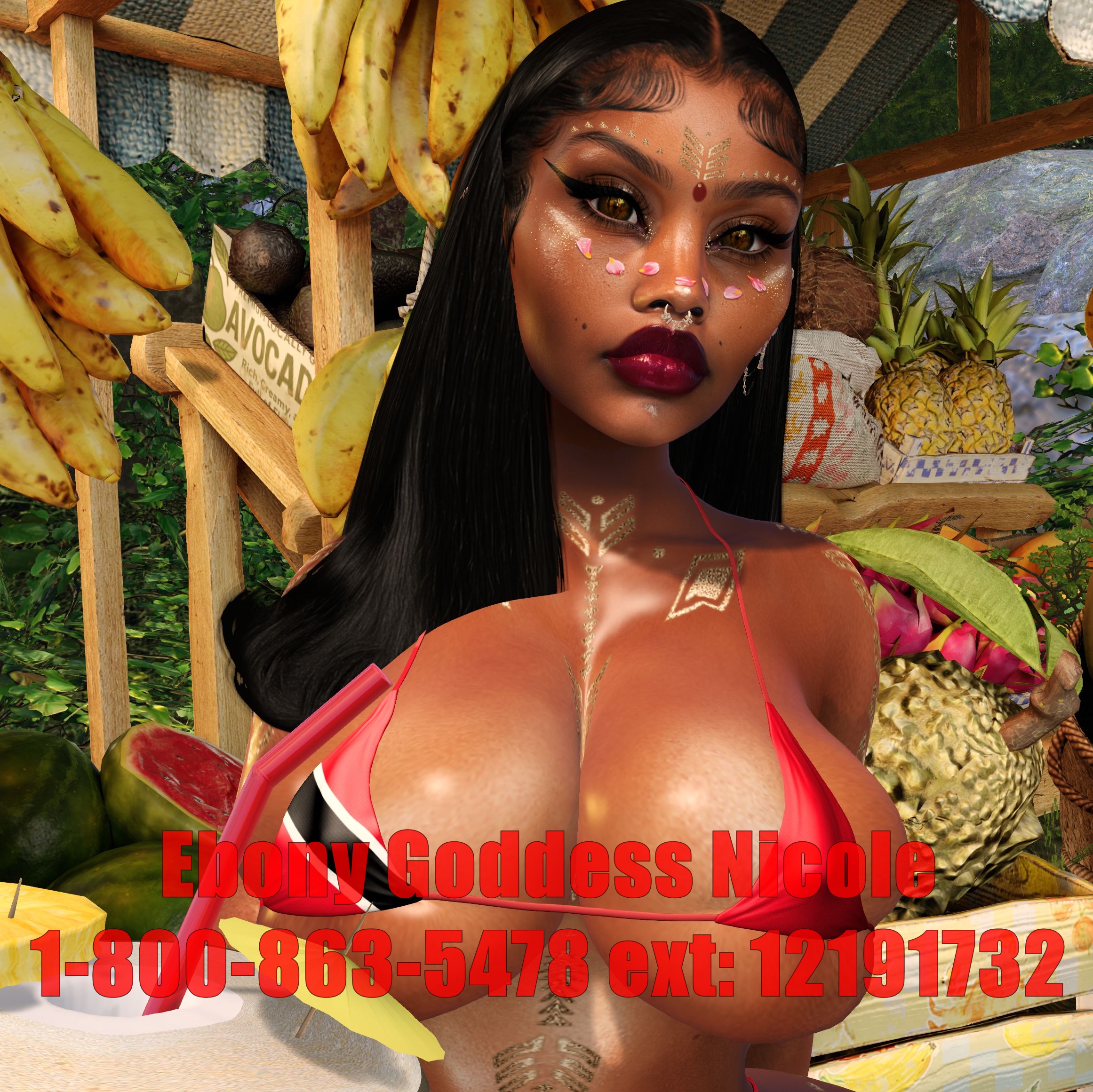 Friday The 13th Pain Play - Ebony MILF Phone Sex Femdom Ebony Goddess Nicole 1-800-863-5478 ext: 12191732